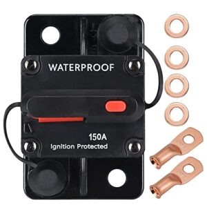 150 Amp Circuit Breaker,with Manual Reset,Waterproof, 12V-48V DC, 30-307A,for Car Marine Trolling Motors Boat ATV Manual Power Protect for Audio System Fuse (JTST0009)