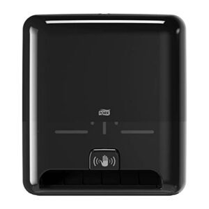 tork matic paper towel dispenser, intuition sensor, black, elevation, h1, non-contact one-at-a-time dispensing, 5511282