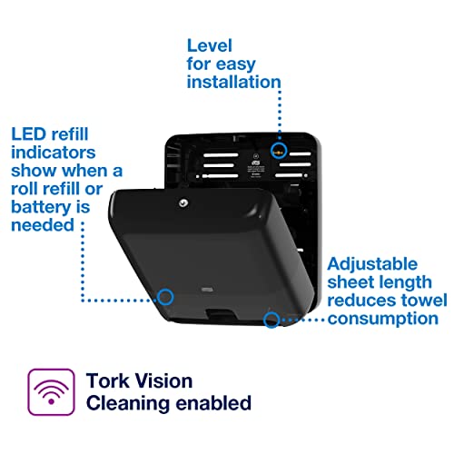 Tork Matic Paper Towel Dispenser, Intuition Sensor, Black, Elevation, H1, non-contact One-at-a-Time dispensing, 5511282