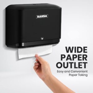 RAHSA Touchless Paper Towel Dispenser Wall Mount, Multifold/Trifold/C Fold Commercial Paper Towel Dispenser for Bathroom/Kitchen/Office/Toilet/Home/RV (Black)