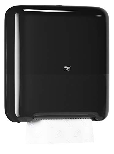 Tork Matic Paper Towel Dispenser, 5510282, Elevation Design - Paper Hand Towel Dispenser H1, One-at-a-Time dispensing with Refill Level Indicator, Black