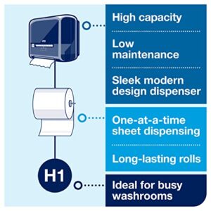 Tork Matic Paper Towel Dispenser, 5510282, Elevation Design - Paper Hand Towel Dispenser H1, One-at-a-Time dispensing with Refill Level Indicator, Black