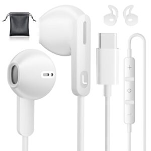 usb c headphones, type c earbuds for iphone 15/15 pro/ 15 pro max samsung s24 headphones with microphone noise isolation stereo wired earphones for samsung galaxy s22 s23 ultra pixel 7a 8 android