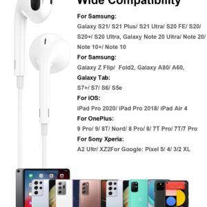 SKYCABLE USB Type C Headphones, 2-Pack, Wide Compatibility, Enhanced Audio Quality, Ergonomic Design, Convenient Remote Control & Microphone