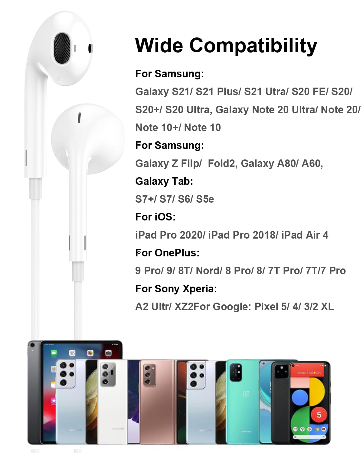 SKYCABLE USB Type C Headphones, 2-Pack, Wide Compatibility, Enhanced Audio Quality, Ergonomic Design, Convenient Remote Control & Microphone