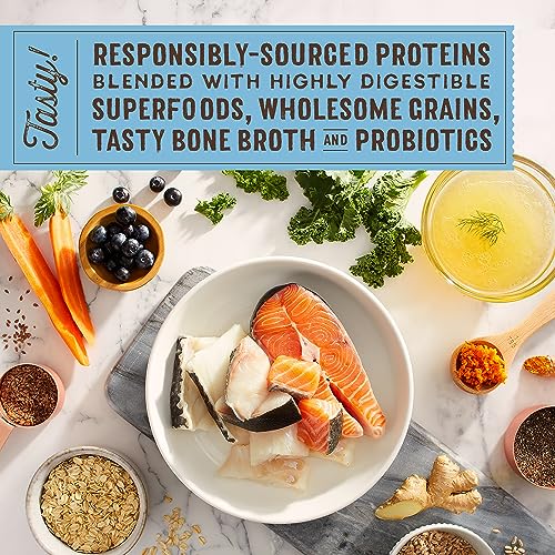 Stella & Chewy's SuperBlends Raw Coated Wholesome Grains Wild-Caught Whitefish & Salmon Recipe with Superfoods, 3.5 lb. Bag