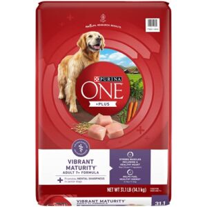 purina one high protein dry senior dog food plus vibrant maturity adult 7 plus formula - 31.1 lb. bag