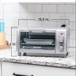 BLACK+DECKER 4-Slice Crisp 'N Bake Air Fry Toaster Oven, TO1787SS, 5 Cooking Functions, 30 Minute Timer, Stainless Steel