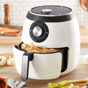 Dash Deluxe Electric Air Fryer + Oven Cooker with Temperature Control, Non-stick Fry Basket, Recipe Guide + Auto Shut Off Feature, 1700-Watt, 6 Quart - White