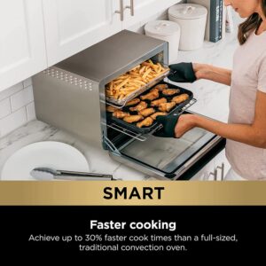 Ninja DT2550 Foodi 10-in-1 Smart XL Air Fry Oven (Renewed) Bundle with Deco Chef Pair of Red Heat Resistant Oven Mitt and Cuisinart Advantage 12-Piece Gray Knife Set with Blade Guards