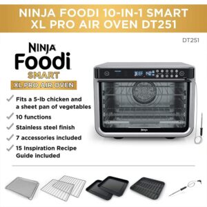 Ninja DT2550 Foodi 10-in-1 Smart XL Air Fry Oven (Renewed) Bundle with 3 YR CPS Enhanced Protection Pack