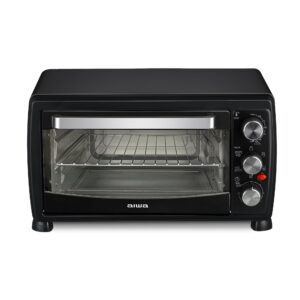 Aiwa 1400W Toaster Oven 6 Slice with Baking Tray, Air Fry Bake Toast Cook and Broil, Temperature Control, 60 Minute Timer Knob, Automatic Shutoff, Crispier Mesh Baking Tray and Crumb Tray Included