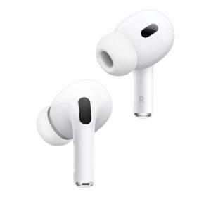 apple airpods pro (2nd generation) wireless ear buds with usb-c charging, up to 2x more active noise cancelling bluetooth headphones, transparency mode, adaptive audio, personalized spatial audio