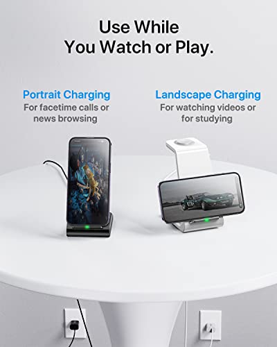 Intoval Wireless Charging Station, 3 in 1 Charger for Apple iPhone/iWatch/Airpods,iPhone15 14,13,12,11 (Pro,Pro Max)/XS/XR/XS,iWatch9/8/Ultra2-1/7/6/SE/5/4/3/2,Airpods Pro2/Pro1/3 (A3,White)