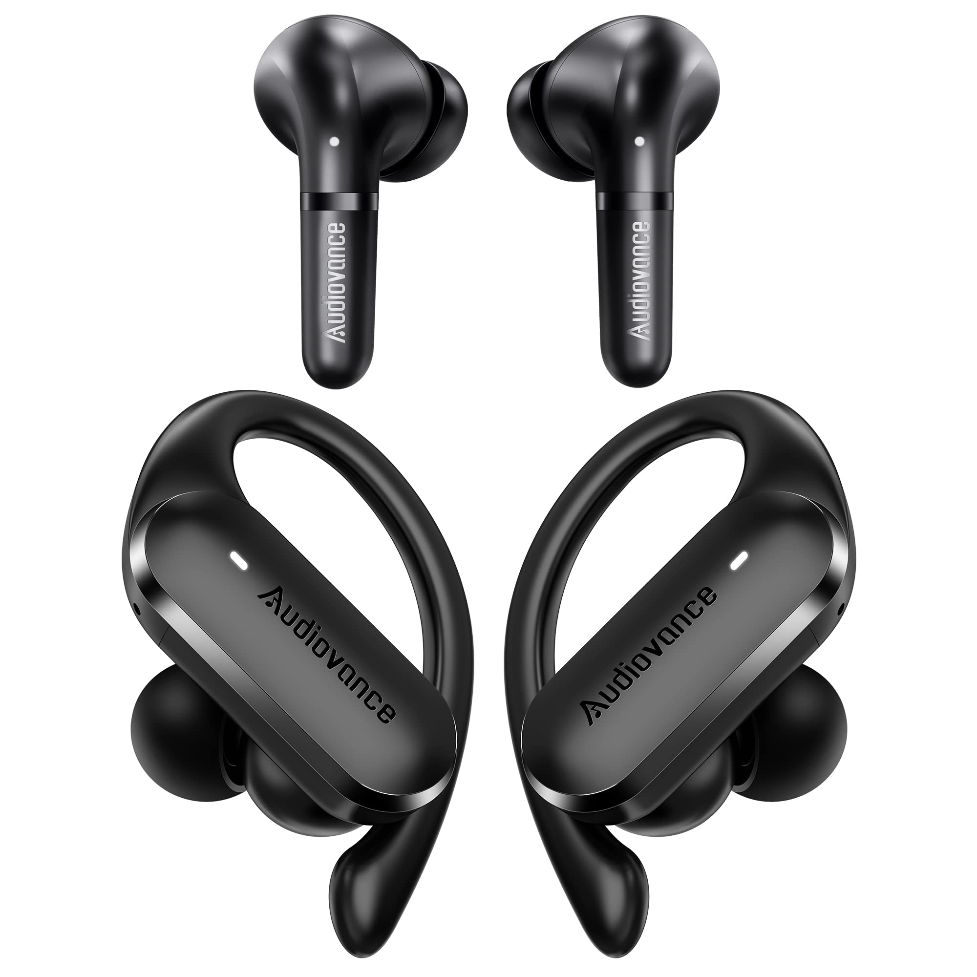 Audiovance 2 Sets Wireless Earbuds Bluetooth Headphones Ideal Gifts, Euphony 501 & Speed 301, 2 Sets Wireless Ear Buds for iPhone & Android (SPEU 501)