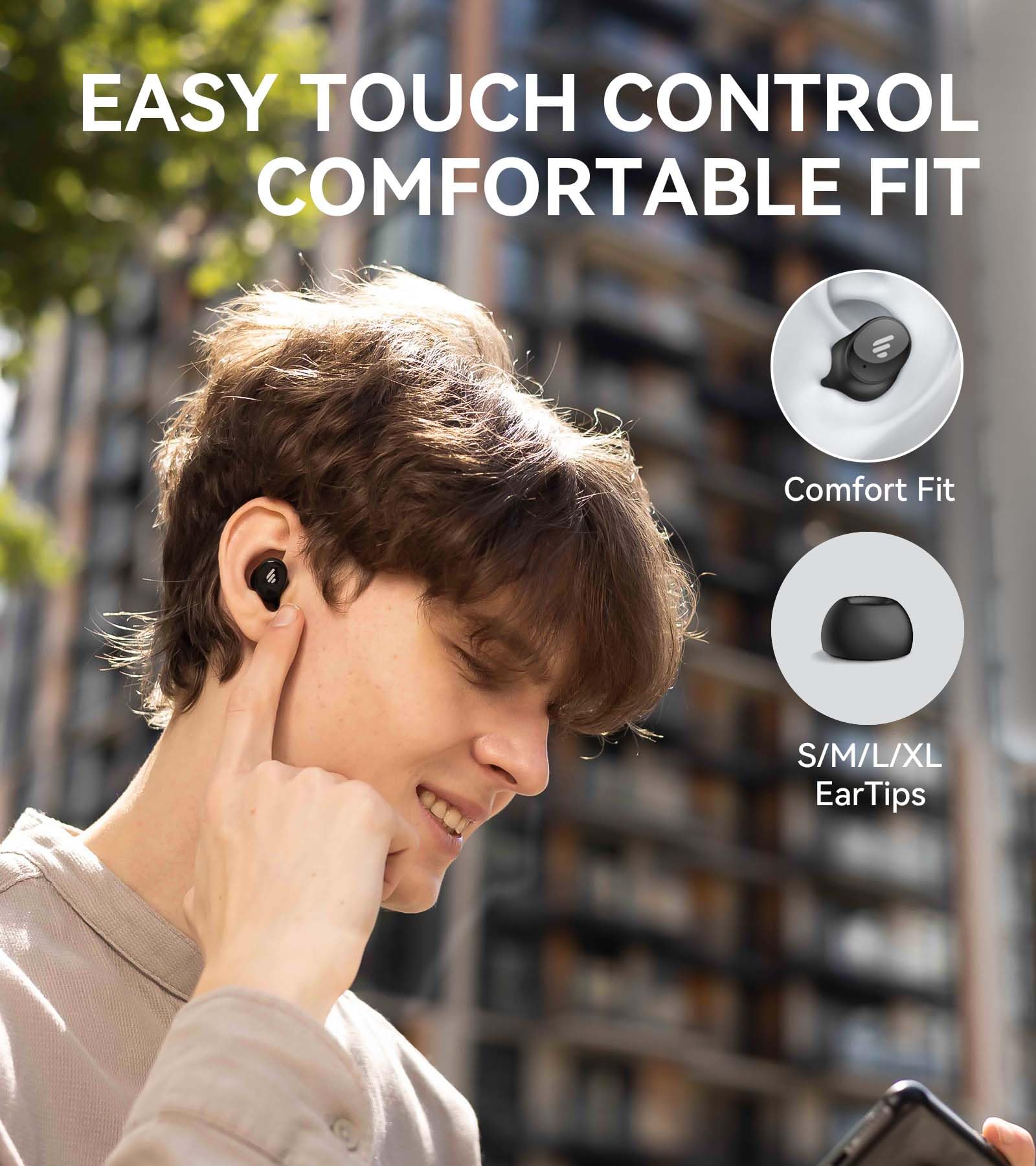 Edifier TWS1 Pro 2 Active Noise Cancellation Earbuds, 42dB Depth ANC, AI-Enhanced Calls with 4 Mics, in-Ear Detection, Fast Charging, Bluetooth 5.3