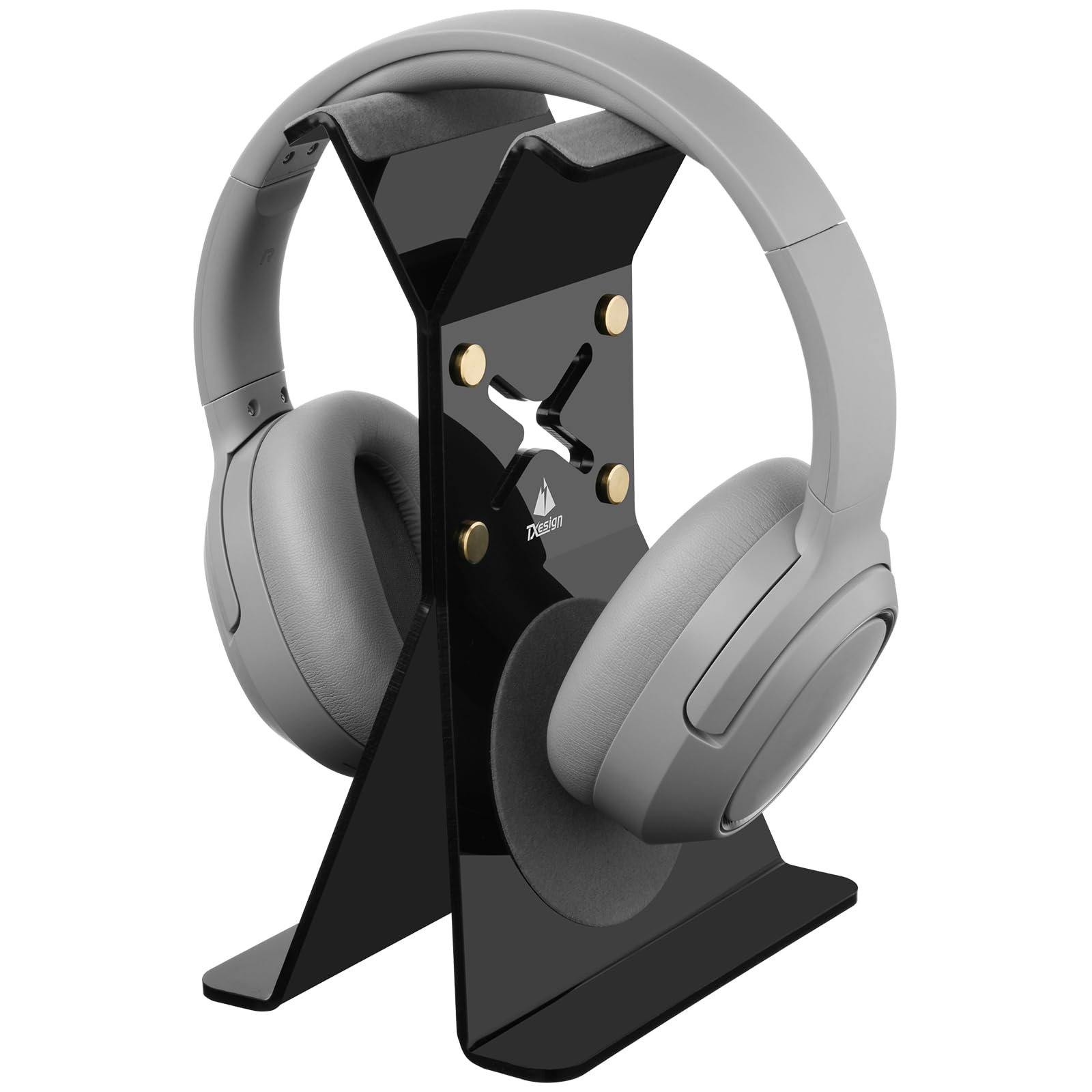 TXEsign Headphone Stand Universal Headphone Holder for AirPods Max/HyperX Cloud II/Sony/Bose/Beats, Acrylic Headphones Holder Earphone Desktop Hanger Gaming Headset Stand for Desk (Black)