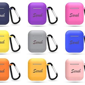 VRW Custom Airpod Case with Keychain,Silicone case for AIrpod, Custom Name Airpod case Airpods Charging Cover Skin,For Airpod 1and 2(Not For The Pro Version)