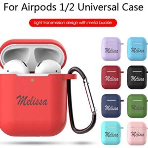 VRW Custom Airpod Case with Keychain,Silicone case for AIrpod, Custom Name Airpod case Airpods Charging Cover Skin,For Airpod 1and 2(Not For The Pro Version)