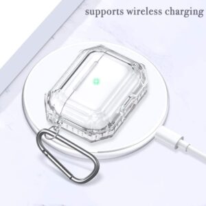 Elephant Case For AirPods 2 Pro with Keychain Protective Clear Sketch Case With Carabiner For AirPods 3 AP11