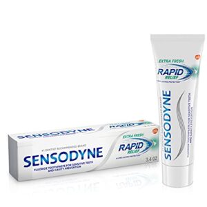 sensodyne rapid relief sensitive toothpaste, cavity prevention and sensitive teeth treatment - 3.4 ounces