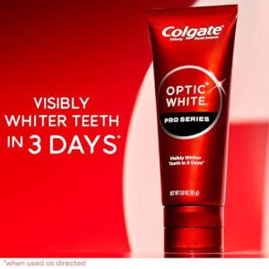 Colgate Optic White Pro Series Whitening Toothpaste with 5% Hydrogen Peroxide, Vividly Fresh, 3 Oz Tube