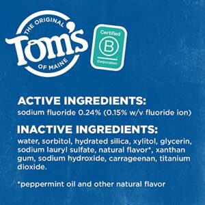 Tom's of Maine Natural Simply White Fluoride Toothpaste, Sweet Mint, 4.7 oz. 3-Pack (Packaging May Vary)
