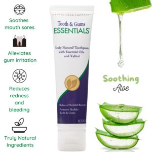 Dental Herb Company - Essentials Toothpaste - Truly Natural Fluoride-Free and SLS-Free - Superior Defense Against Bleeding and Irritated Gums, Dry Mouth, and Mouth sores. (4 oz.)