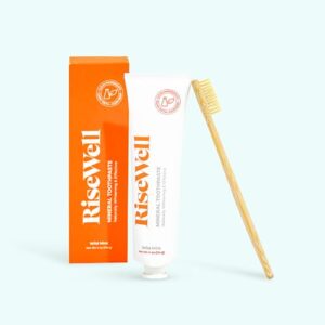 RiseWell Mineral Toothpaste - Natural Hydroxyapatite Toothpaste - Fluoride-Free, SLS-Free, Natural Remineralizing Toothpaste Without SLS - Made by Dentists Toothpaste, Wild Mint 4 Oz