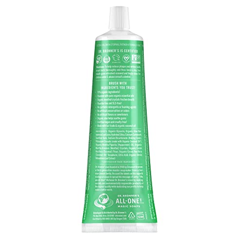 Dr. Bronner’s - All-One Toothpaste (Spearmint, 5 Ounce,3-Pack)