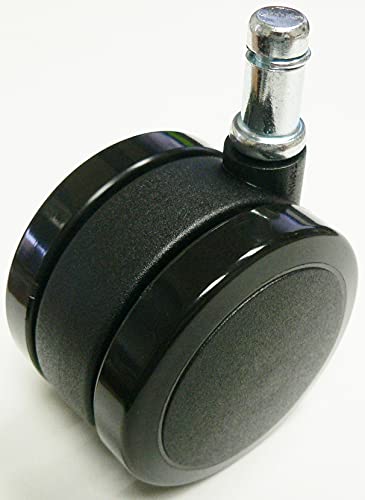 Oajen 2-3/8" 60mm casters Compatible for Chairs Made by Herman Miller Aeron Setu Mirr, Twin Soft Wheel Caster, Furniture Wheel, 7/16" x 7/8" 11mm x 22mm Grip Ring, Won't Damage Hardwood Floor, 5 Pack