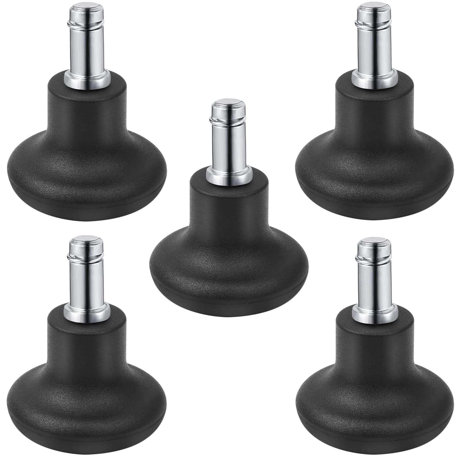 Chair Feet Wheel Stopper,Replacement Office Chair Caster Wheels to Fixed Stationary Castors,Low Profile Bell Glides Set of 5