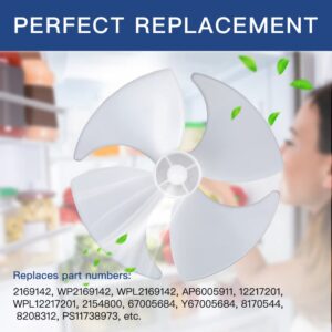 Upgraded 2169142 Refrigerator Evaporator Fan Blade, Replacement Part for Whirlpool/Amana/Kenmore/Jenn-Air/KitchenAid Refrigerators, Replaces WP2169142, AP6005911, 12217201