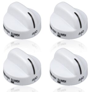 range burner knob white 8273104, gas stove knob replacement part fit for whirlpool & sears - replaces wp8273104 ps393679-4 pack