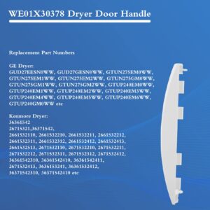 PANDEELS WE01X30378 Dryer Door Handle - Replacement for G-E, Ken-more Washer/Dryer - Replaces WE01X25878, WE01X30378-50PK, WE1M1068, 4958906, AP6983534, PS12743305, EAP12743305