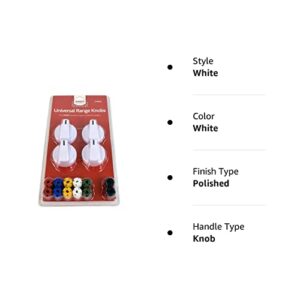 Smart Choice Universal Range Replacement Knob Kit with Fit Adapters, Fits Most Gas or Electric Ranges, White