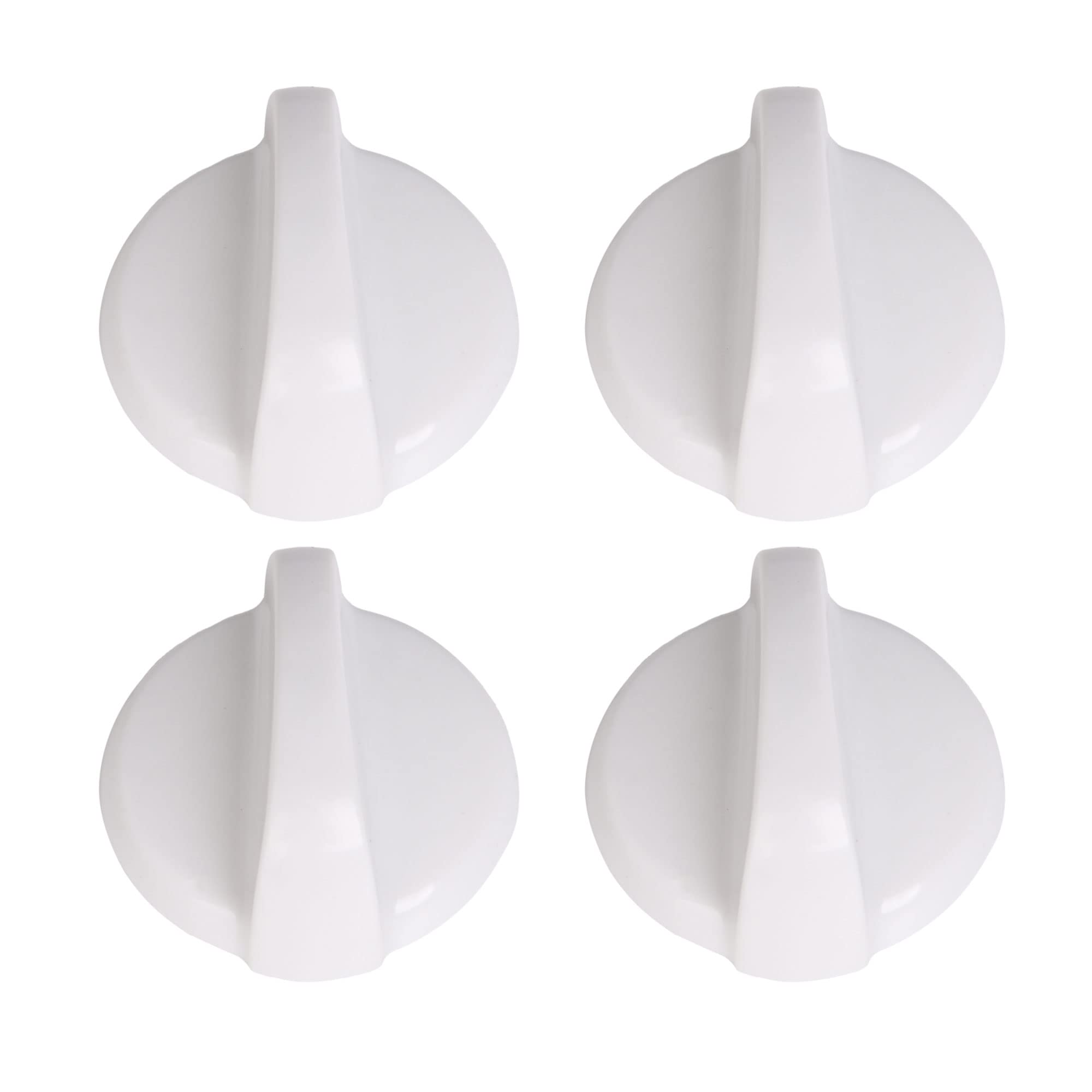 Emptty 4PCS White WB03T10282 Burner Control Knob, Gas Range Knobs Replacement for GE Replaces 1461063 AP4345833 PS2321074