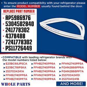 Whole Parts Refrigerator Freezer Door Seal Gasket (White) Part# 5304502761 - Replacement and Compatible with Some Electrolux, Kenmore, Crosley, White Westinghouse and Frigidaire Refrigerators