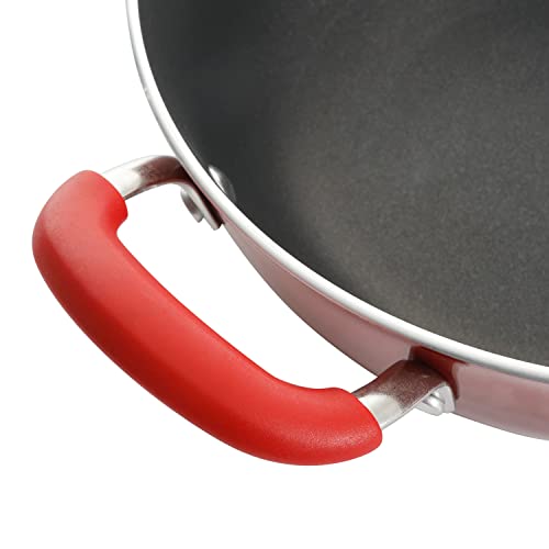 Kenmore Elite Andover Nonstick Platinum Forged Aluminum Cookware Set, 10-Piece, Red Gradient