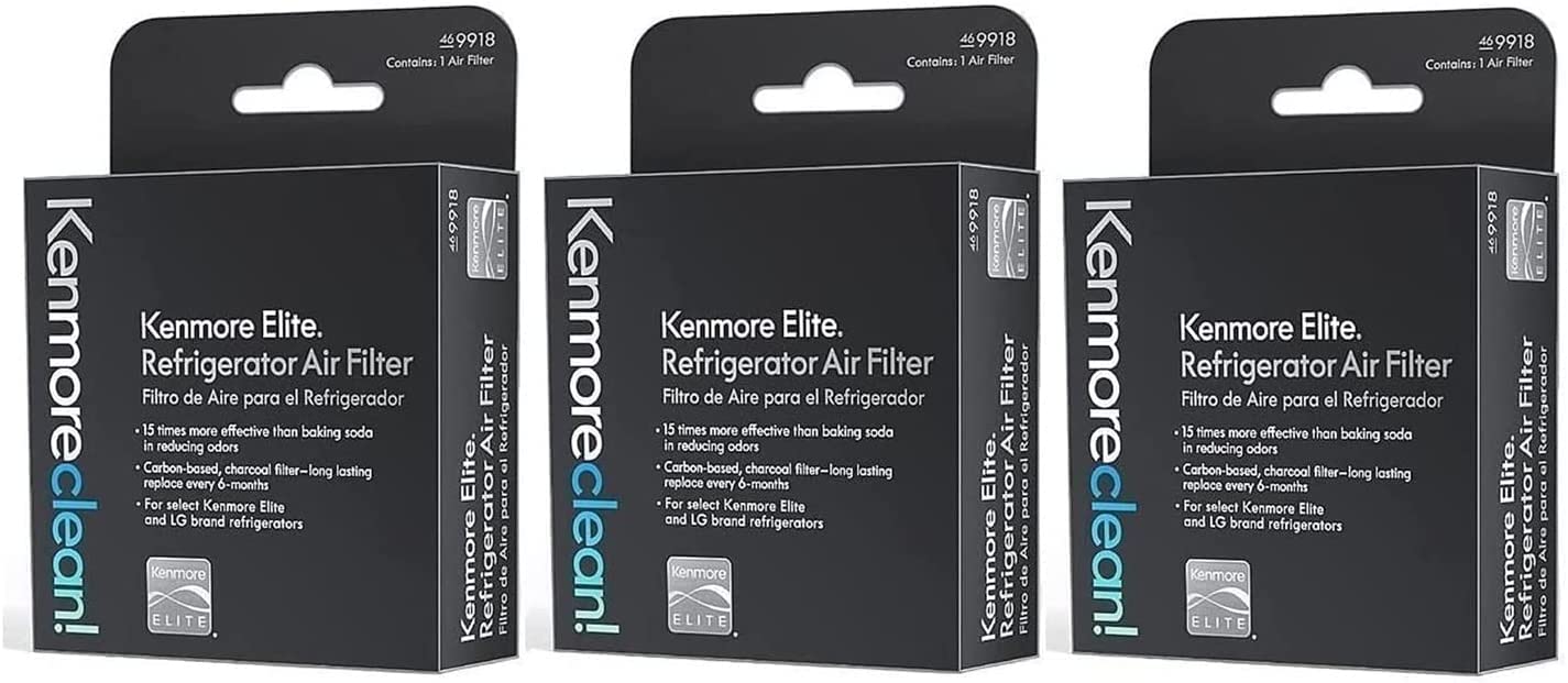 [9918 Filter OEM Mania] 469918 3-Pack Compatible with Kenmore Elite Air Filter Replacement for LG refrigerator air filter LT120F ADQ73214402, ADQ73214404, ADQ73214405