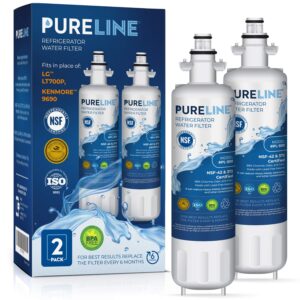 pureline 9690, lt700p replacement for lg lt700p, kenmore elite 9690, kenmoreclear 46-9690, adq36006101, hdx fml-3, refrigerator water filter - reduces bad taste & odor