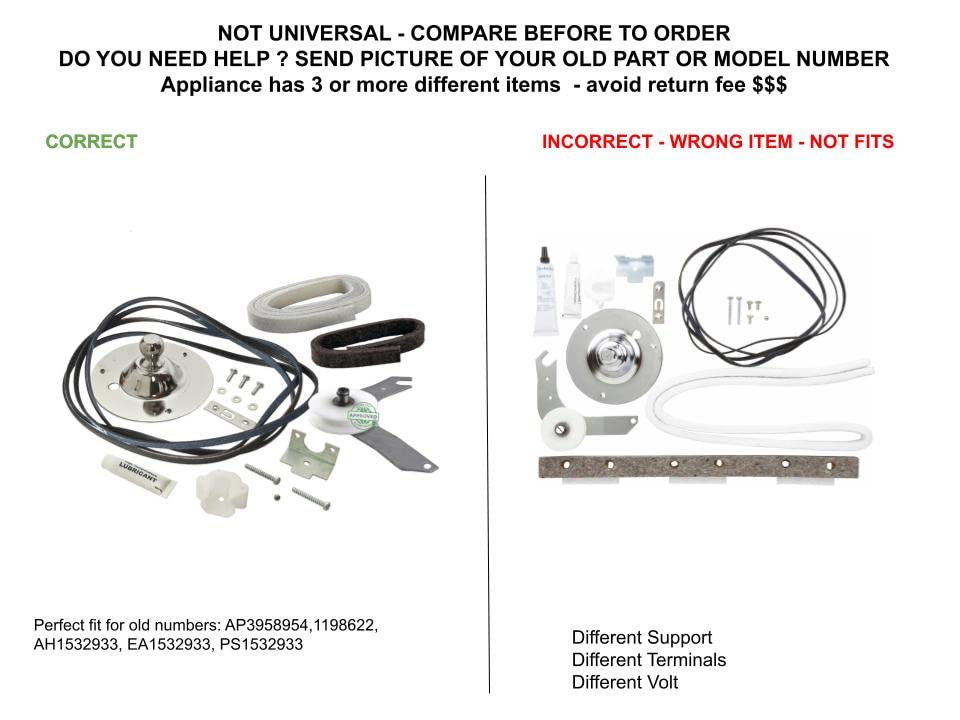 GLOB PRO SOLUTIONS AP3958954 PS1532933 EAP1532933 CKD2859 Dryer Maintenance Kit compatible with Frigidaire, Gibson, Kenmore White Westinghouse