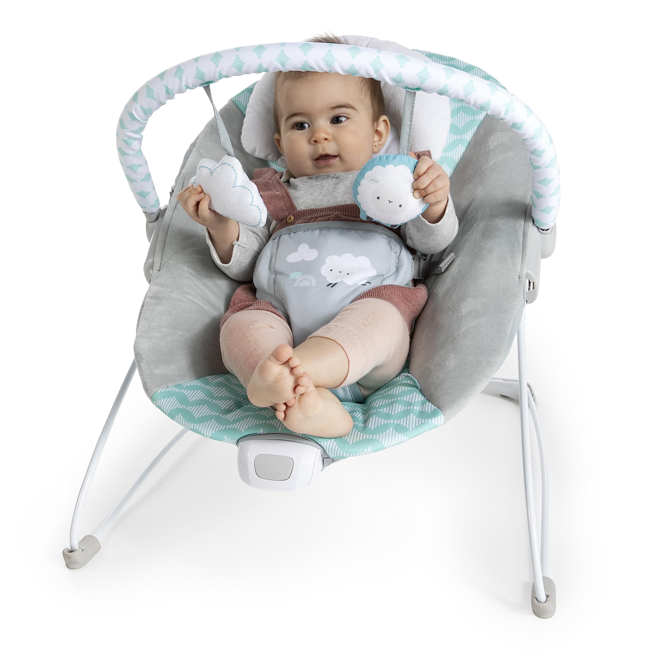 Ingenuity Ity Bouncity Bounce Vibrating Deluxe Baby Bouncer Seat, 0-6 Months Up to 20 lbs (Goji)