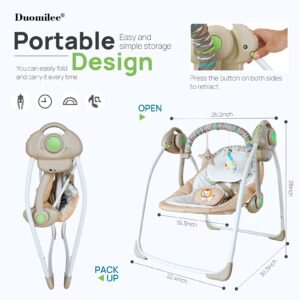 Baby Swings for Infants, Baby Swing Newborn, Baby Swing with Intelligent Music Vibration Box, Infant Swing Load Resistance: 6-25 lb, Applicable Object: 0-9 Months