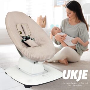 Ukje Protective Swing Cover Compatible with 4moms RockaRoo or MamaRoo 5, Multi-Motion Baby Swing, Baby Swing Liners, Baby Rocker Cover, Easy to Install, Easy to Wash, Handmade in Europe - Taupe