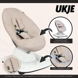 Ukje Protective Swing Cover Compatible with 4moms RockaRoo or MamaRoo 5, Multi-Motion Baby Swing, Baby Swing Liners, Baby Rocker Cover, Easy to Install, Easy to Wash, Handmade in Europe - Taupe