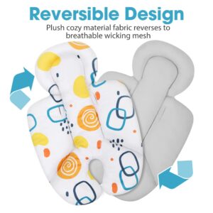 Infant Insert, Compatible with 4Moms RockaRoo and MamaRoo, includes 3 Strap Pad, Breathable Mesh Fabric, Plush Soft Newborn Insert with Head and Body Support