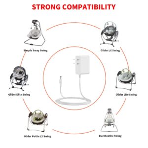 MEROM 5V Power Cord Compatible with Graco Swing Simple Sway,Munchkin,Kmaier,Glider LX,Glider Elite,Glider Premier,Glider Lite,Glider Petite LX,Lxdregan Swing,Sweetpeace,DuetSoothe,for SSA-5WVI-05