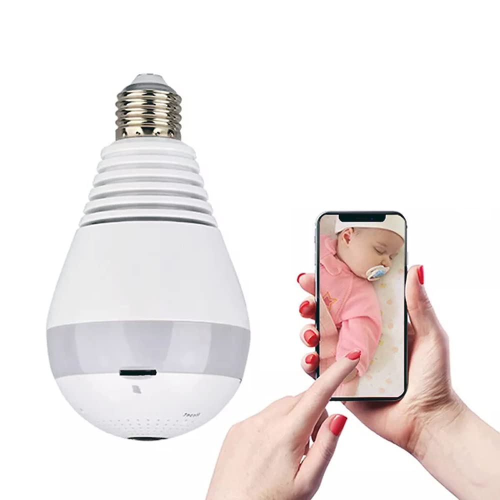 Kopfus Bulb Security Camera, 360 Degree Panoramic Bulb Camera,1080P Smart Surveillance Camera Lamp with LED & Infrared Night Vision/Motion Detection/Cloud & SD Card Storage/Alert events/V380 App/N4