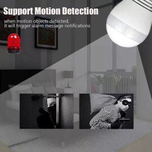 Kopfus Bulb Security Camera, 360 Degree Panoramic Bulb Camera,1080P Smart Surveillance Camera Lamp with LED & Infrared Night Vision/Motion Detection/Cloud & SD Card Storage/Alert events/V380 App/N4